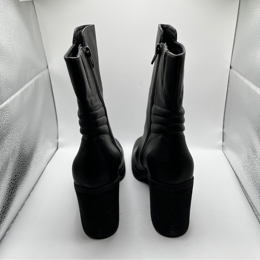 Korks Kork Ease Moergan Black Vegan Side Zip Boots Size 9.5M platform block - Picture 6 of 10
